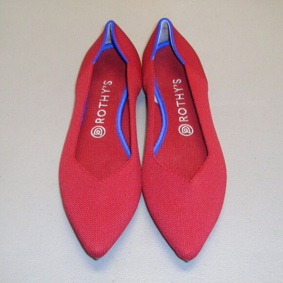 NEW! Rothy’s The Point Red Pointed Toe Slip-On Ballet Flat Size 9.5 - Picture 3 of 9